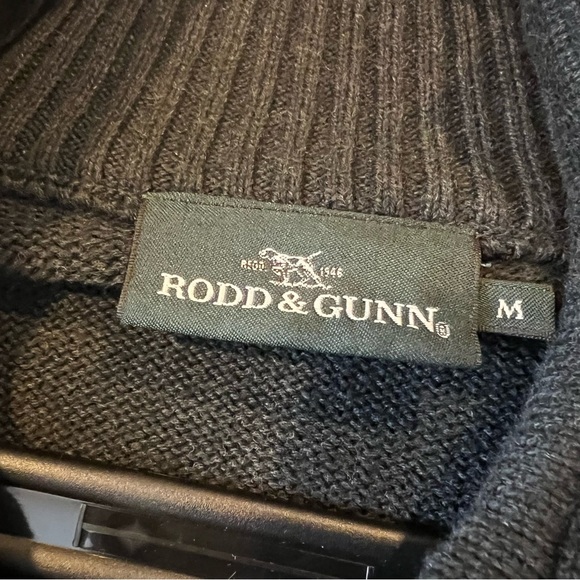 Rodd & Gunn 1/4 zip knit cotton sweater Mens size medium Granite dark gray - Picture 5 of 8